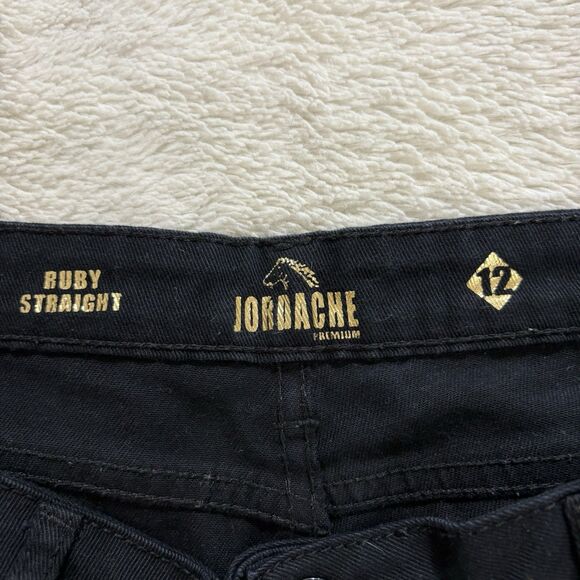 Jordache Denim Jeans Women’s 12 Black Ruby Straight Leg 5 Pocket Denim Casual - Picture 4 of 11